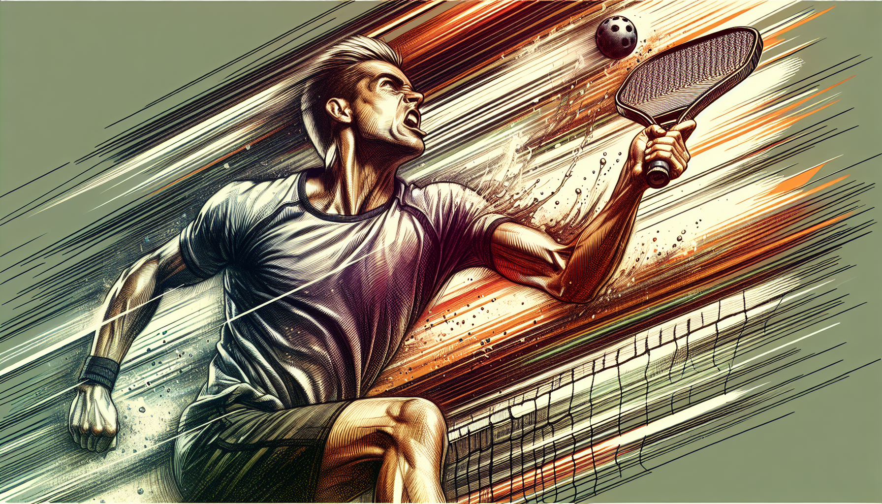 Illustration of a person playing pickleball and burning calories