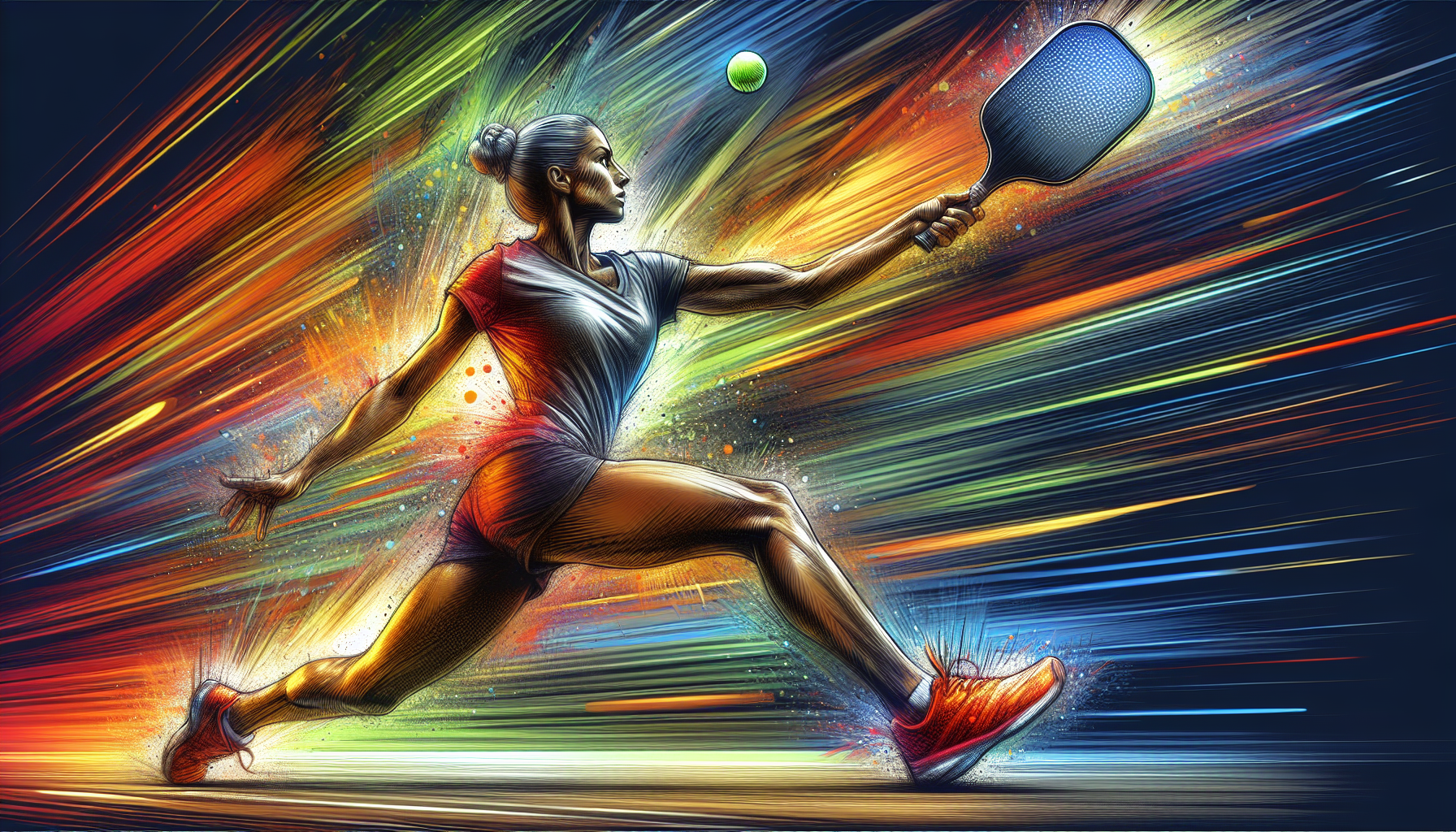 Illustration of a person playing pickleball